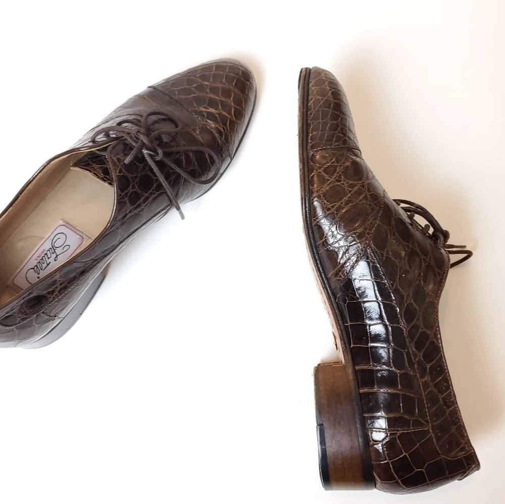 Vintage Fratelli Genuine Alligator Oxfords - Picture 3 of 13